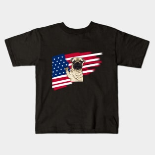 American dog flag independence day T-Shirt Kids T-Shirt